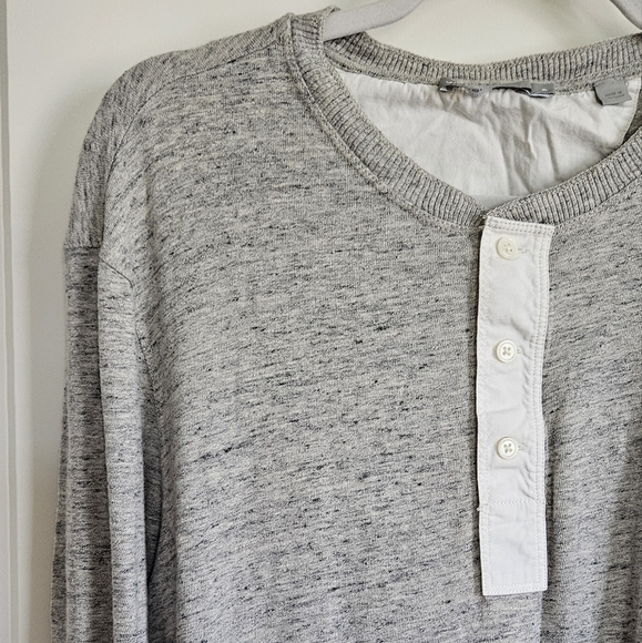 VINCE Military Slim Fit Henley In Grey Men's Size X Large Long Sleeve Tee - Picture 3 of 10